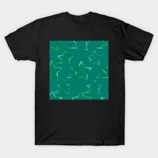 Fast Stars Teal Green on Teal Repeat 5748 T-Shirt